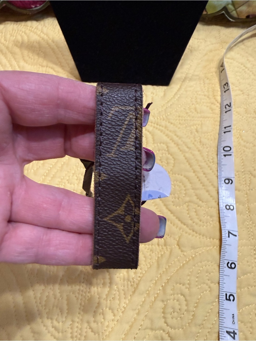 New Louis Vuitton Brown Monogram Leather Strap bracelet